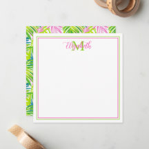 Prépa Rose et Feuilles de Palmier Vertes Monogramm