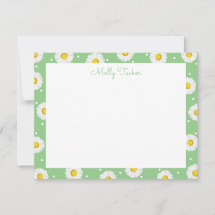 Carte De Correspondance Préparatifs de Printemps Fleurs Aquarelle Vert Dai
