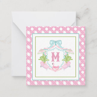 Carte De Correspondance Preppy Palm Beach Monogram Crest