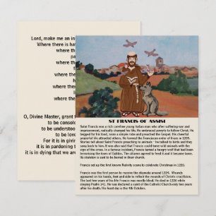 Carte De Correspondance Prière de paix de St François 