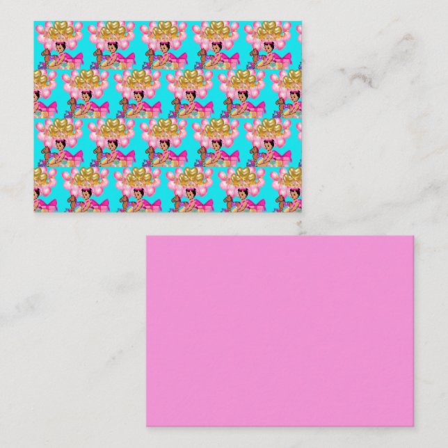 Carte De Correspondance Princesse en rose (Devant / Derrière)