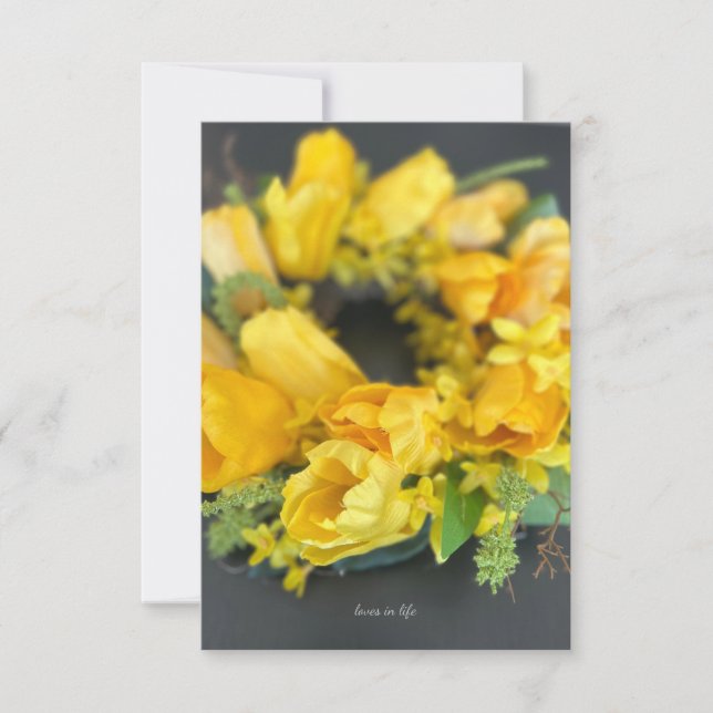 Carte De Correspondance Printemps heureux - Wreath Jaune (Devant)
