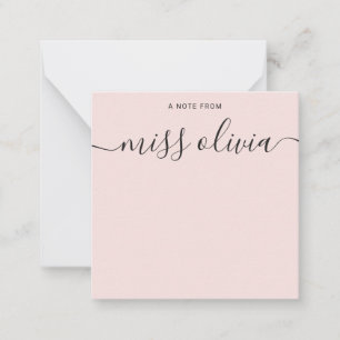 Carte De Correspondance Professeurs modernes personnalisés écriture rose p