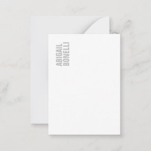 Carte De Correspondance Professionnel minimaliste gras moderne gris blanc