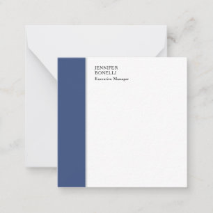 Carte De Correspondance Professionnel minimaliste moderne bleu blanc