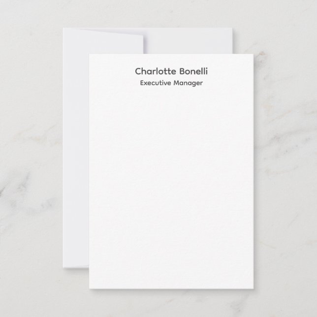 Carte De Correspondance Professionnel moderne minimaliste Plain (Devant)