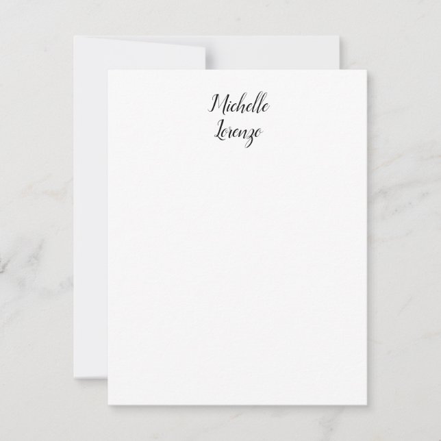 Carte De Correspondance Professionnel Moderne Simple Noir & Blanc (Devant)