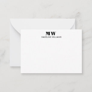 Carte De Correspondance Professionnel Simple Minimaliste Monogram Business