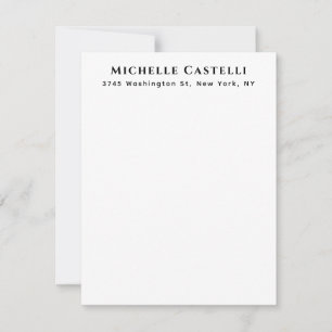 Carte De Correspondance Professionnel Unique Classique Simple Noir & Blanc