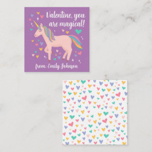 Carte De Correspondance Purple Magique Unicorn Enfants Classe Valentine