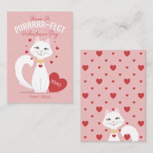 Carte De Correspondance Purrfect Cat Kids Valentine's Day Card