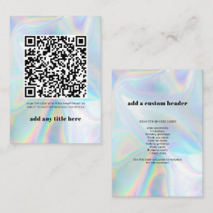 Carte De Correspondance QR Code Holographique moderne N'importe quelle occ