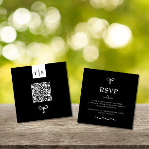 Carte De Correspondance QR Code noir blanc Rien de fantaisie Juste l'amour