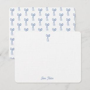 Carte De Correspondance Quelque chose de bleu Coquette Bow nuptiale person