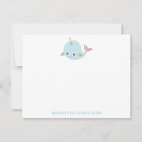 Rainbow Narwhal Kawaii Motif Pastel Blue Nom