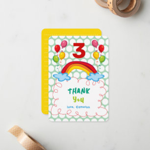Carte De Correspondance Rainbows & Balloons Amusants Merci d'anniversaire