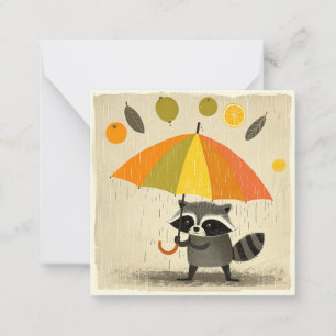 Carte De Correspondance Rainy Day Reflections : Raccoon Whimsical Cards