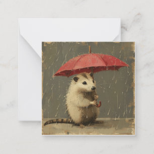 Carte De Correspondance Rainy Day Revelry : Journal avec Opossum en jeu