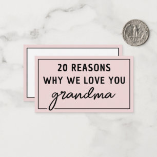 Carte De Correspondance Raisons pour lesquelles nous t'aimons grand-mère m