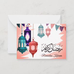 Carte De Correspondance Ramadan Kareem lanterne islamique