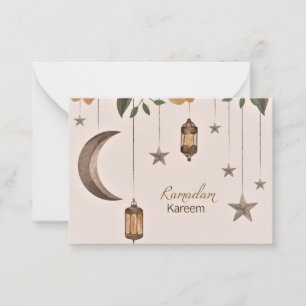 Carte De Correspondance Ramadan Kareem lune et étoiles