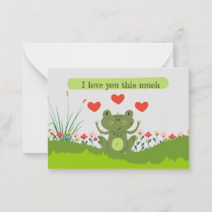 Carte De Correspondance Rappel mignon de grenouille - "Je t'aime tellement