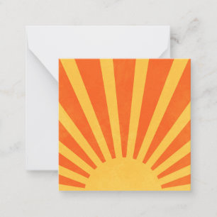 Carte De Correspondance Rayons de soleil orange minimaliste