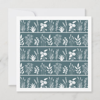 Carte De Correspondance Rayure de silhouette de plante minimaliste vert fo
