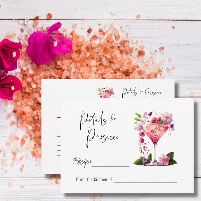 Carte De Correspondance Recette de Fête des mariées florale Petals & Prose (Créateur téléchargé)