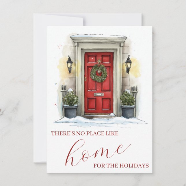 Carte De Correspondance Red Door Real Estate Marketing Christmas (Devant)