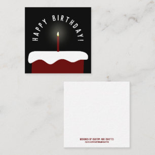 Carte De Correspondance Red Velvet Anniversaire Gâteau Lit Bougie Joyeux A