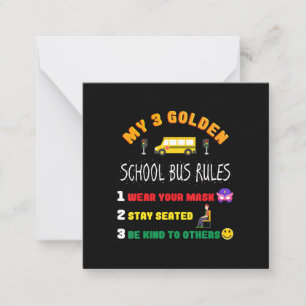 Carte De Correspondance Règles d'autobus scolaire pour les élèves Funky Sc