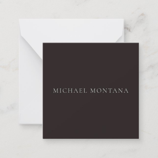 Carte De Correspondance Réglisse Minimaliste Moderne Propre Nom (Devant)