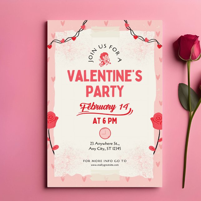 Carte De Correspondance Rejoignez-nous pour la fête de la Saint-Valentin (Créateur téléchargé)