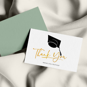 Carte De Correspondance Remerciement de fin d'études 2023 Or Feuille Senio