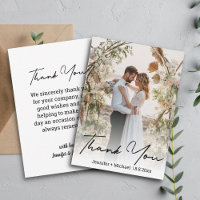 Remerciement de photo de mariage de script organiq