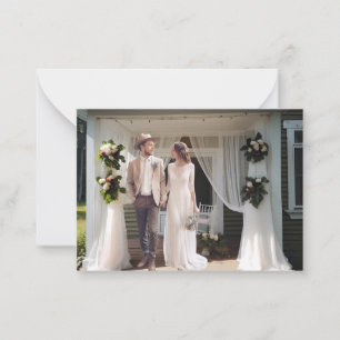 Carte De Correspondance Remerciement photo de mariage de campagne rustique