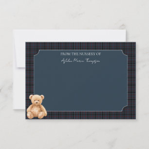 Carte De Correspondance Remerciement pour Baby Shower Ourson Teddy Classiq