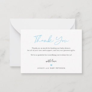 Carte De Correspondance Remerciement simple pour une baby shower
