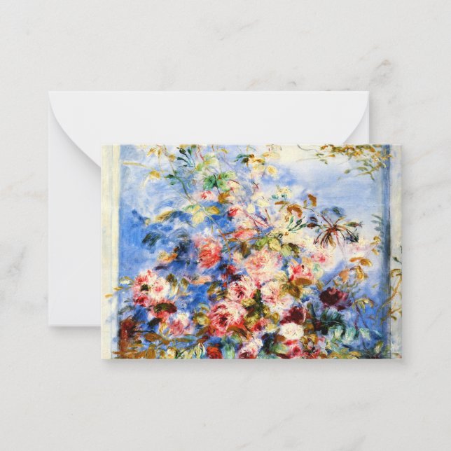 Carte De Correspondance Renoir - Roses dans une fenêtre (Devant)