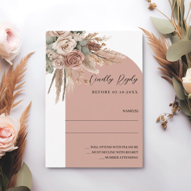 Carte De Correspondance Réponse mariage arc RSVP beige taupe (Créateur téléchargé)