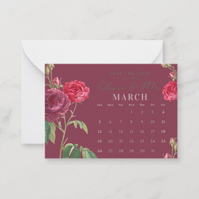 Carte De Correspondance Réservez la date (Devant)