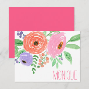 Carte De Correspondance Ressort aquarelle Floral Personnalisé