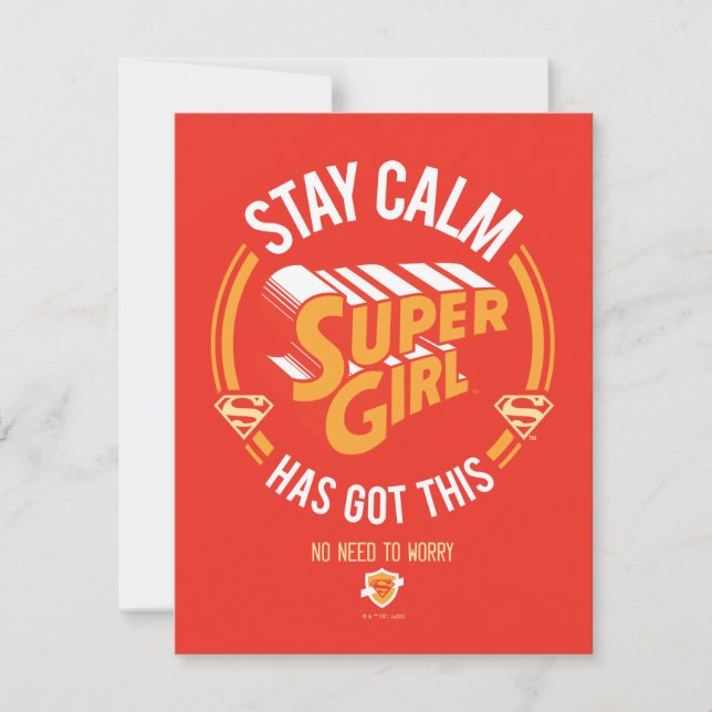 Carte De Correspondance Restez Calme Supergirl a eu ceci (Devant)