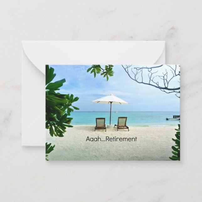 Carte De Correspondance Retraite, détente à la plage (Devant)