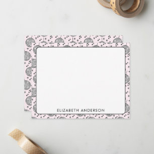 Carte De Correspondance Retro Disco Ball rose Motif fille