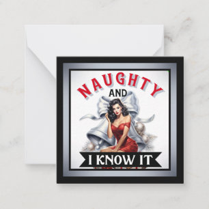Carte De Correspondance Retro Naughty et moi le savons Christmas Pinup