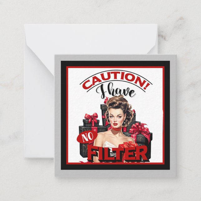 Carte De Correspondance Retro Noël Sans Filtre Pin-Up (Devant)