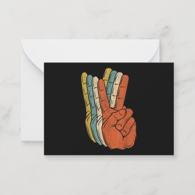 Carte De Correspondance Retro Peace Vintage 60's 70's Hippie (Devant)