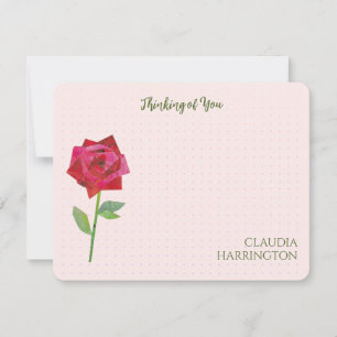 Carte De Correspondance Retro Rose rouge Original Collage Art MidCentury